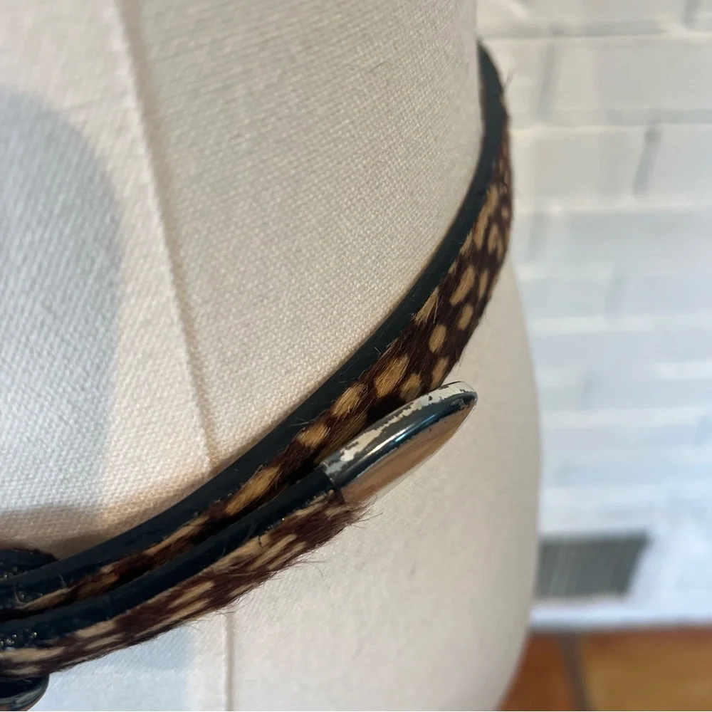 Vintage 90s B.B. Simon Deer Animal Print Fur Belt Womens S/M